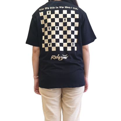 RIC Ricky Is Clown Gold Checkerboard Tee Black