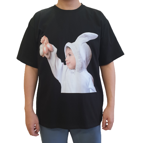ADLV Baby Face Short Sleeve T-shirt Black Rabbit