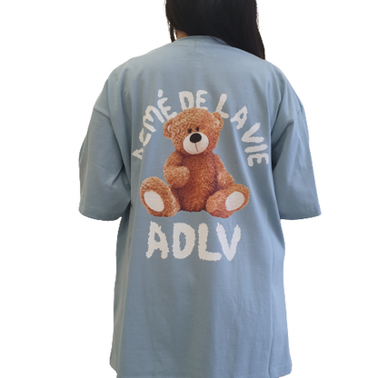 ADLV Short Sleeve T-shirt Sky Blue Bear Doll
