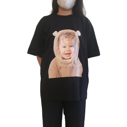 ADLV Baby Face Teddy Onesie T-Shirt Black